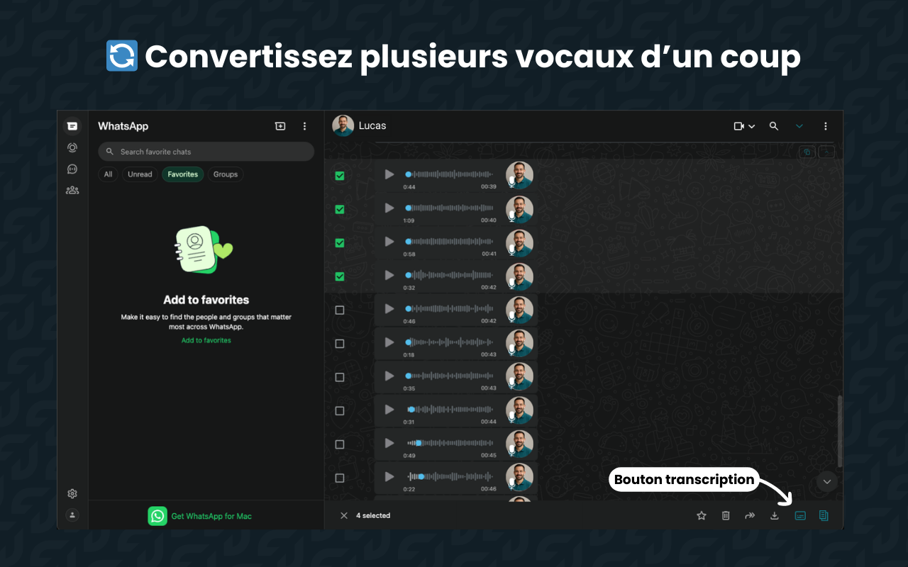 Transcription whatsapp - outil WhatsApp Voice Transcriber